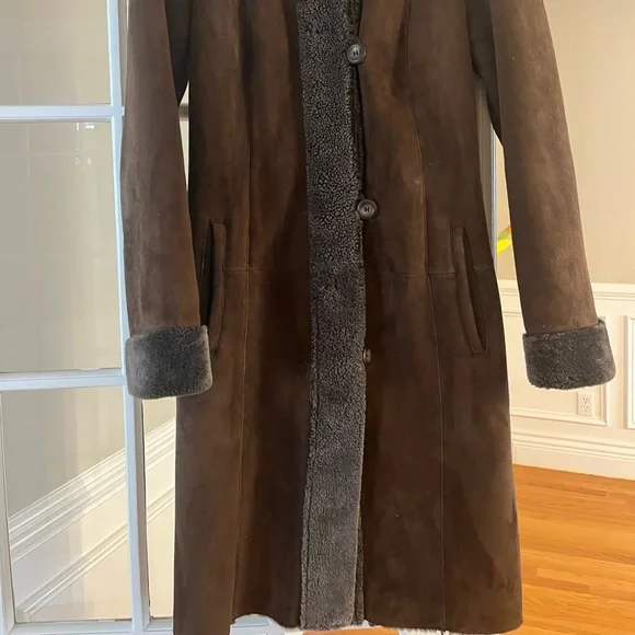 Brown Shearling Coat - Picture 2 of 7